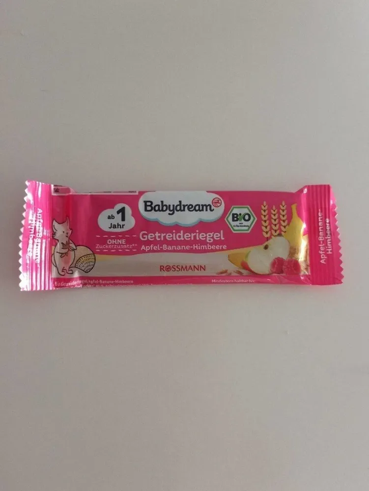 Getreideriegel Apfel-Banane-Himbeere
