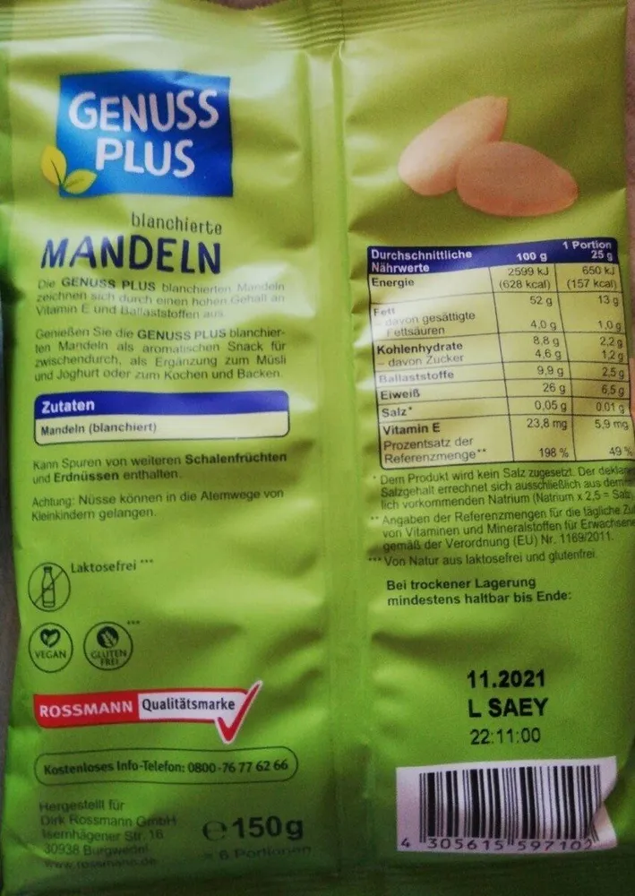 Mandeln blanchiert