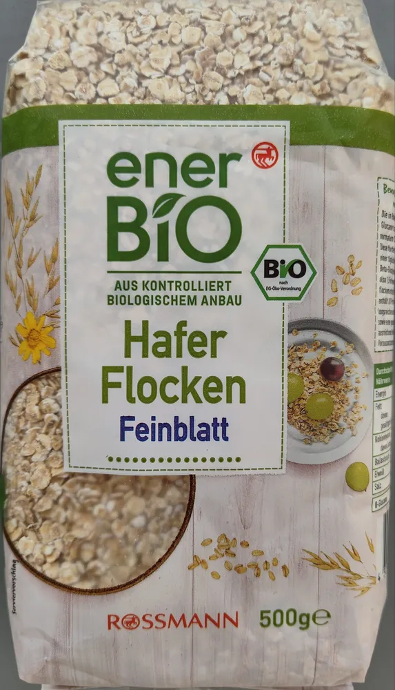 rossmann ener Bio Bio Haferflocken Feinblatt 500g 0.85€ 1kg 1.70€