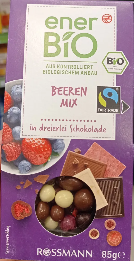Beeren Mix in dreierlei Schokolade