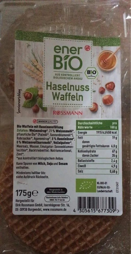 Haselnusswaffeln