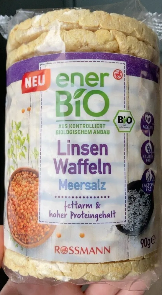 rossmann ener Bio Bio-Linsenwaffeln - Meersalz 90g 1.39€ 90 g (1 kg = 15,44 €) = ca. 14 Waffeln