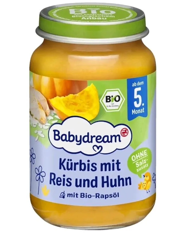Kürbis mit Reis und  Huhn