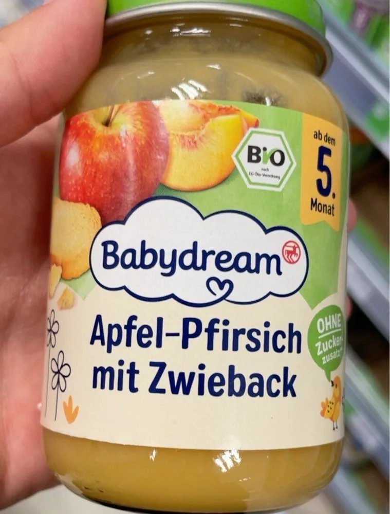 Apfel Pfirsich mit Zwieback