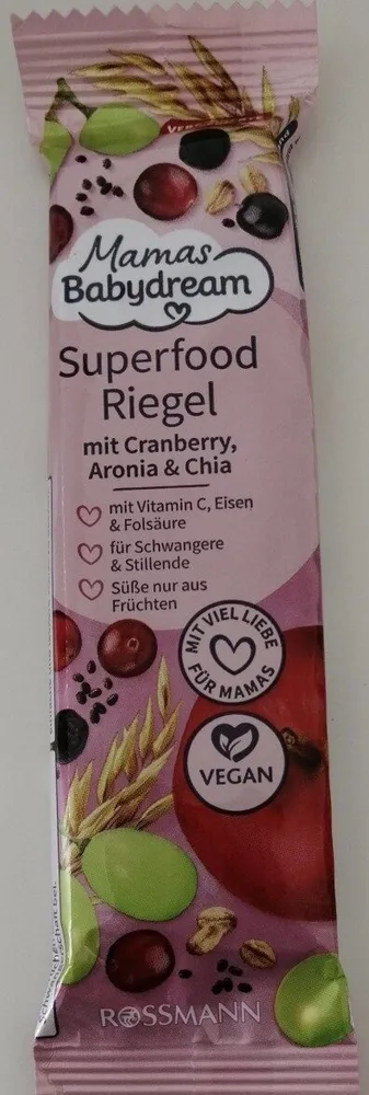 Superfood Riegel mit Cranberry, Aronia & Chia