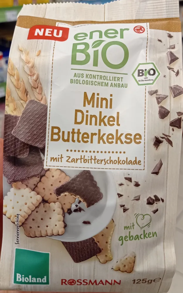 Mini Dinkel Butterkekse mit Zartbitterschokolade