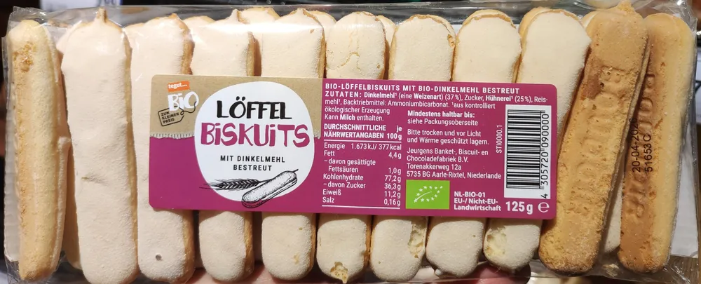 Löffel Biskuits mit Dinkelmehl