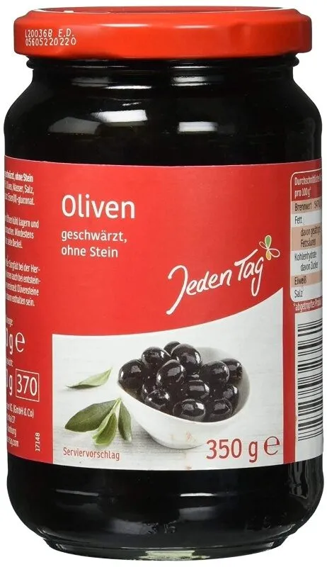 Oliven, geschwärzt, entsteint