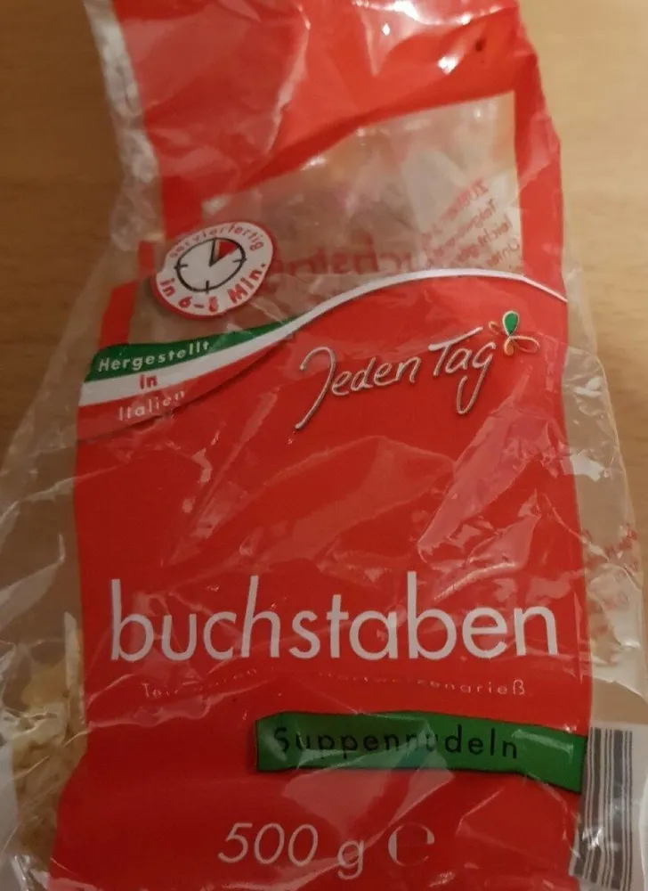 Buchstaben Suppennudeln
