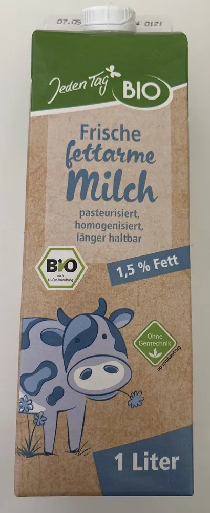 Frische fettarme Milch pasteurisiert, homogenisiert, länger haltbar 1,5 % Fett