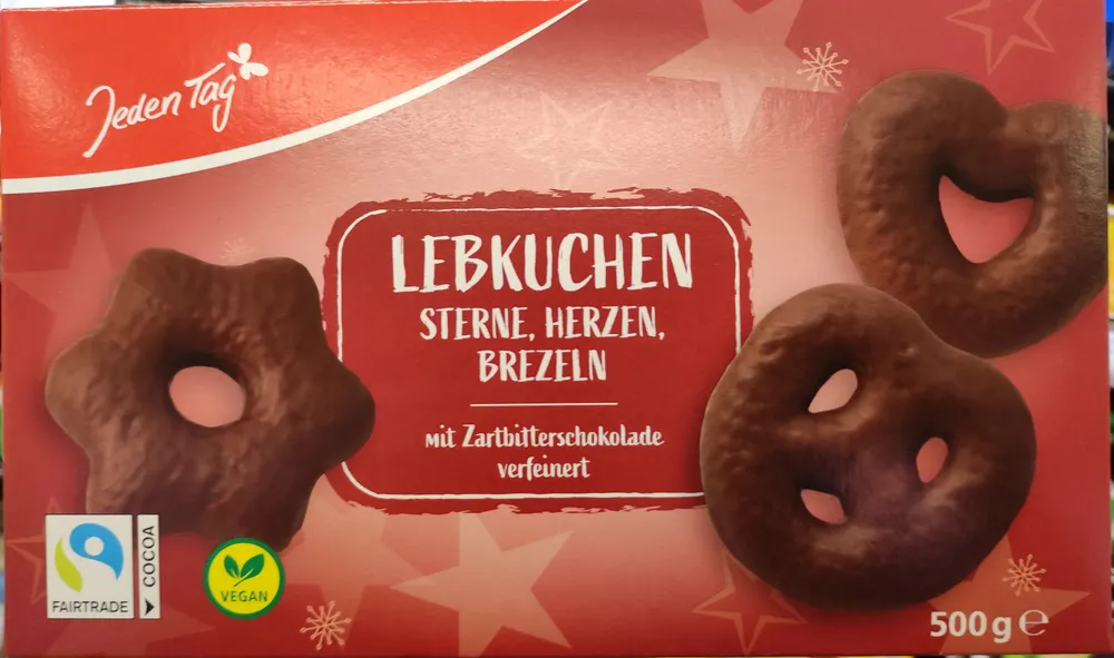 Lebkuchen Sterne, Herzen, Brezeln Zartbitter