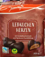 Lebkuchen Herzen Mit Zartbitterschokolade Und Aprikosen-Fruchtfüllung