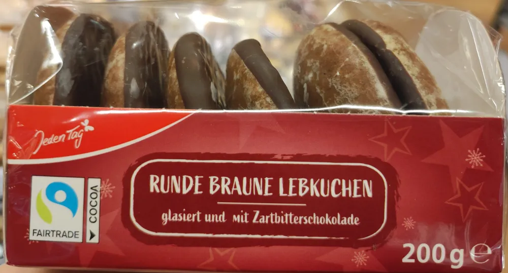 Runde Braune Lebkuchen glasiert schokoliert