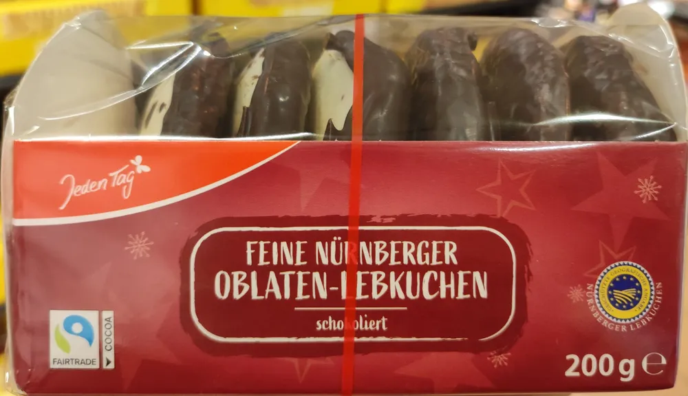Feine Nürnberger Oblaten-Lebkuchen schokoliert