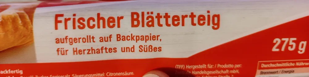 Frischer Blätterteig