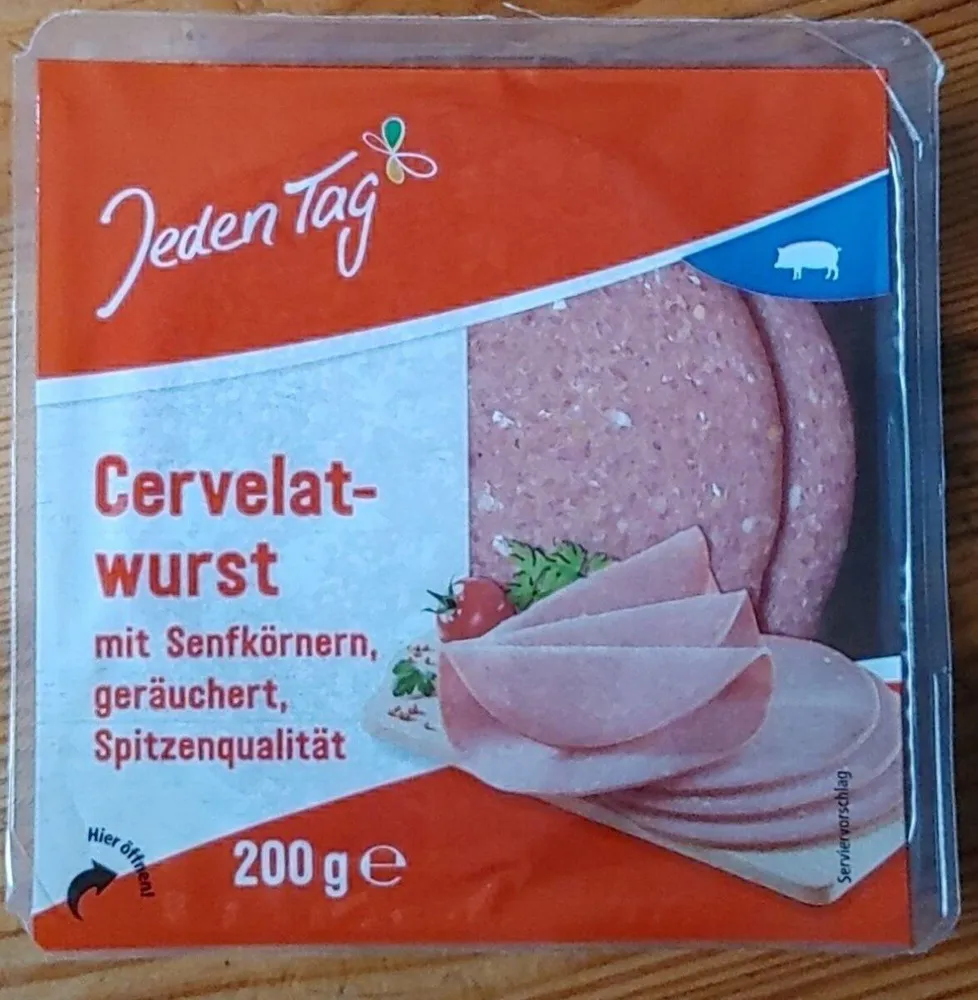 Cervelatwurst mit Senfkörnern, geräuchert, Spitzenqualität