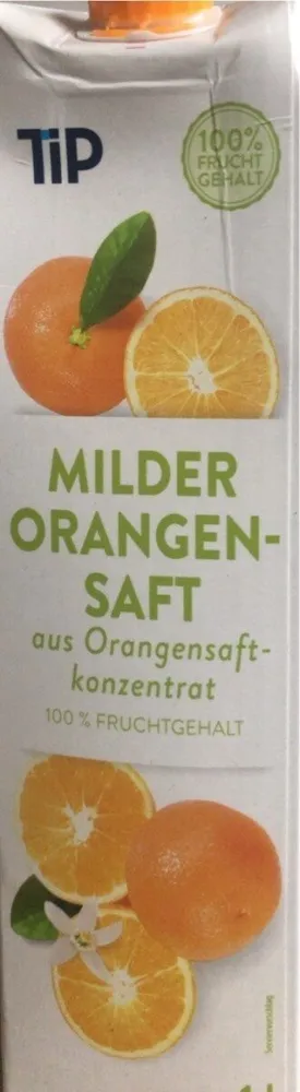 Milder Orangensaft aus Orangensaftkonzentrat
