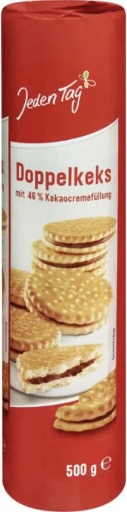 Doppelkeks mit 46 % Kakaocremefüllung