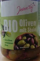 BIO Oliven mit Stein Grüne Oliven und Kalamata Oliven