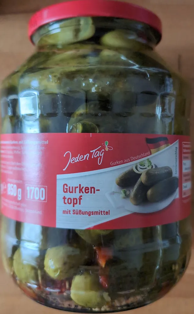 Gurken-topf mit Süßungsmittel