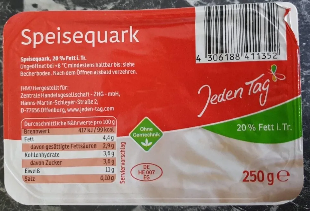 Speisequark 20% Fett i. Tr.
