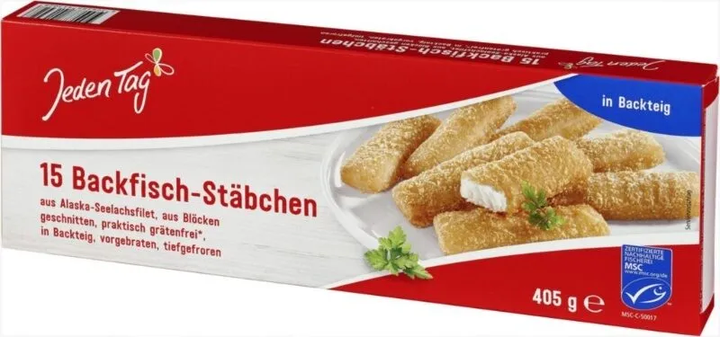 15 Backfisch-Stäbchen
