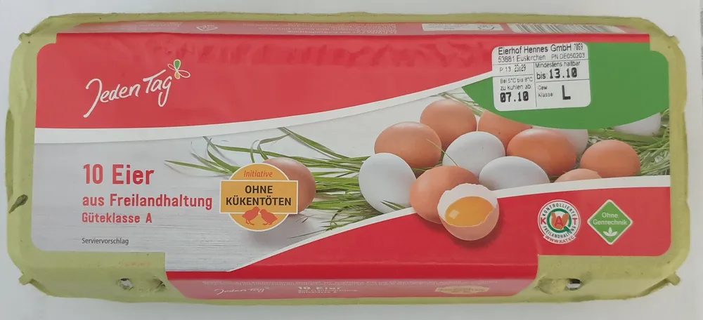 10 Eier aus Freilandhaltung