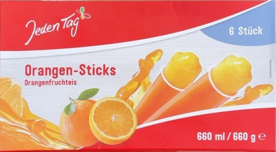 Orangen-Sticks Orangenfruchteis