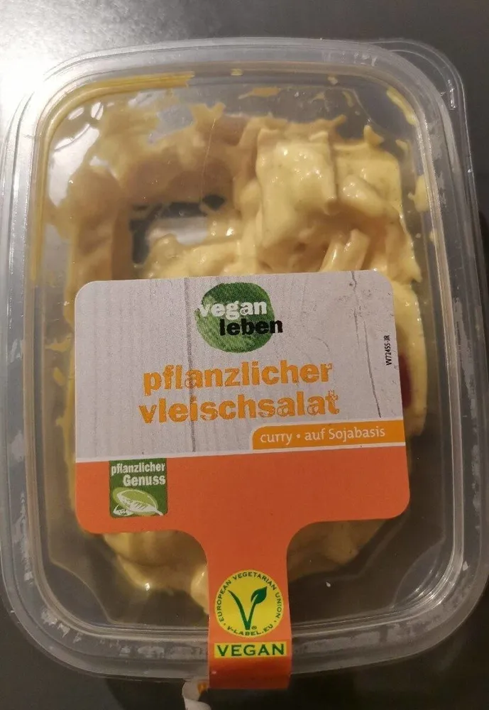 pflanzlicher vleischsalat curry auf Sojabasis