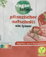 Pflanzlicher Brotaufschnitt wie Lyoner Paprika