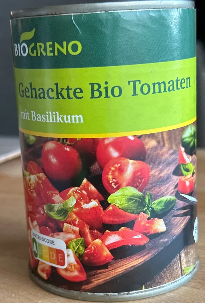 Gehackte Bio Tomaten mit Basilikum
