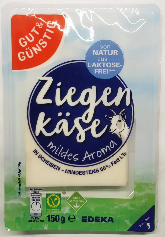 Ziegenkäse in Scheiben, mind. 50 % Fett i.Tr.