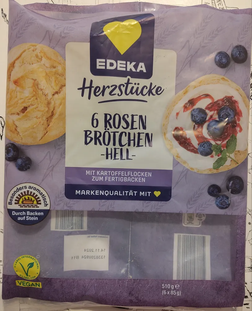 Rosenbrötchen mit Kartoffelflocken