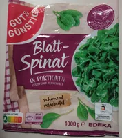 Blattspinat in Portionen