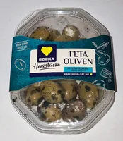 Oliven mit Feta-Frischkäsecreme gefüllt