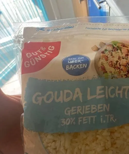 Gauda leicht gerieben