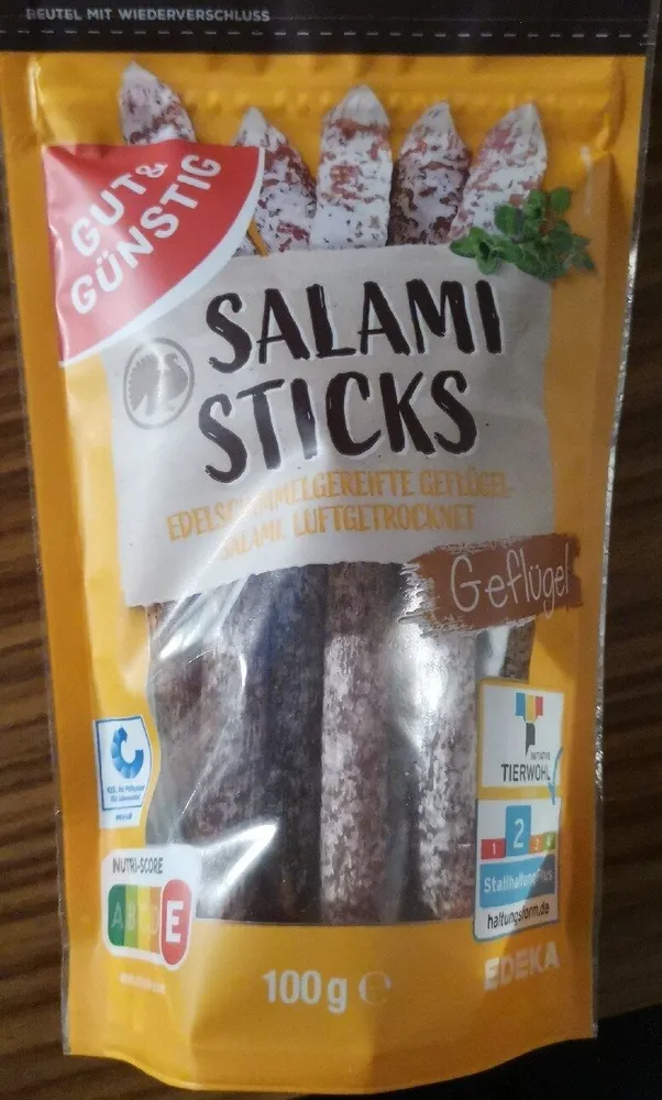 44. BEUTEL MIT WIEDERVERSCHLUSS SALAMI STICKS EDEL