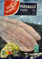Pangasiuefillets, ohne Haut, praktisch grätenfrei, glasiert, tiefgefroren,
