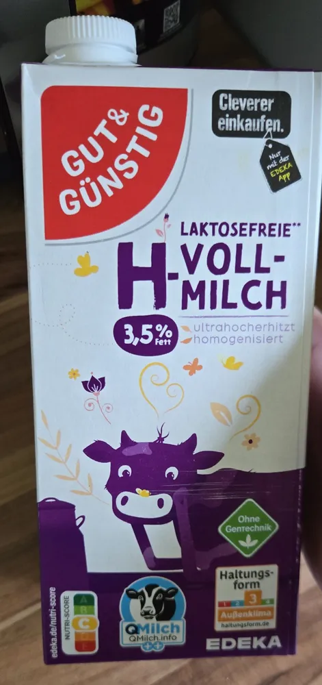 H-Vollmilch laktosefrei 3,5%