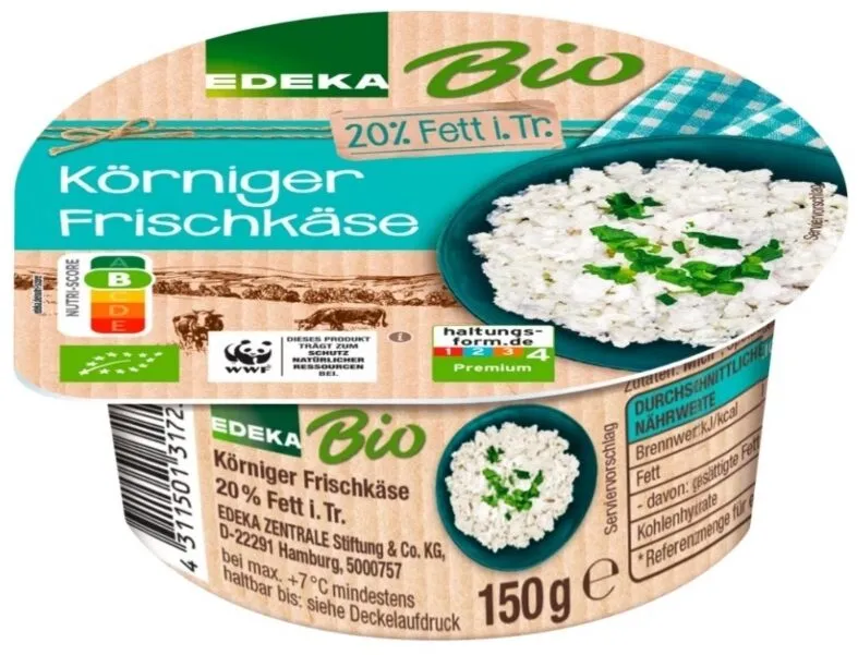 Körniger Frischkäsezubereitung