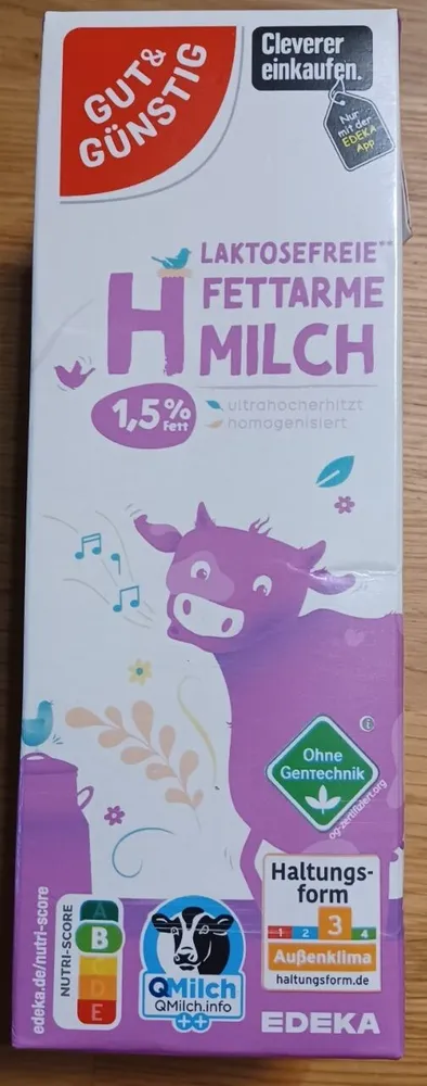 Laktosefreie fettarme H-Milch 1,5%