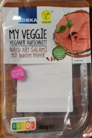 VEGANER AUFSCHNITT NACH ART SALAMI MIT BUNTEM PFEFFER