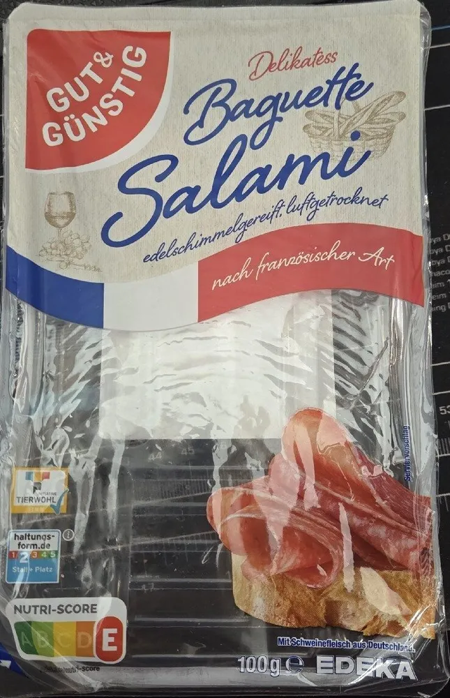 Baguettesalami, edelschimmelgereift, luftgetrocknet