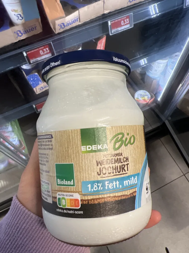 Weidemilch Joghurt 1,8%