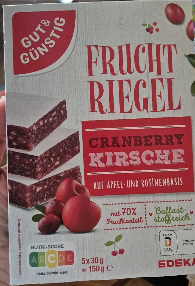 FRUCHT RIEGEL CRANBERRY KIRSCHE