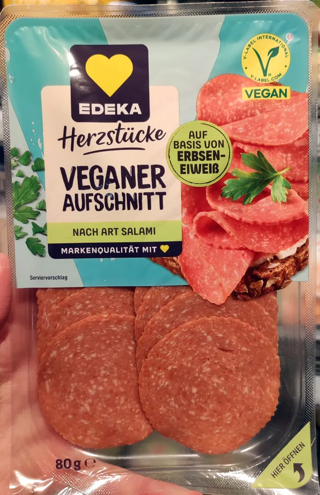 Veganer Aufschnitt Salami