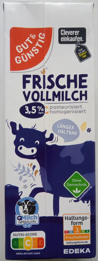 Frische Vollmilch 3,5 % Fett