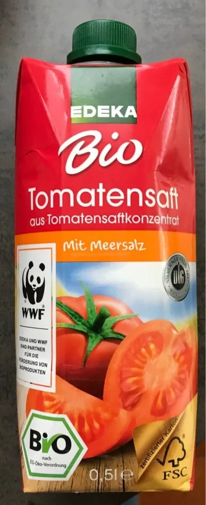 Edeka Bio Wertkost Tomatensaft, Mit Meersalz