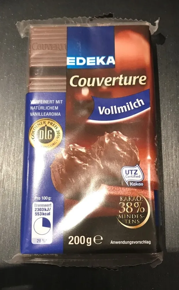 Couvertüre, Vollmilch
