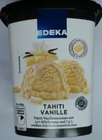 Tahiti Vanilleeiscreme mit 14% Milchcreme und 7,5% weißen Schokoladenstückchen.